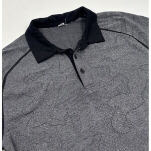 UNRL Golf Men's M Polyester Gray Patterned Short Sleeve Polo